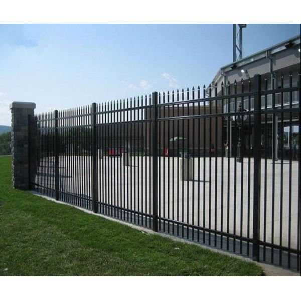 Interpon Coated Bronze Wire Full Weld Garrison Steel Picket Fence Industrial Security Fencing