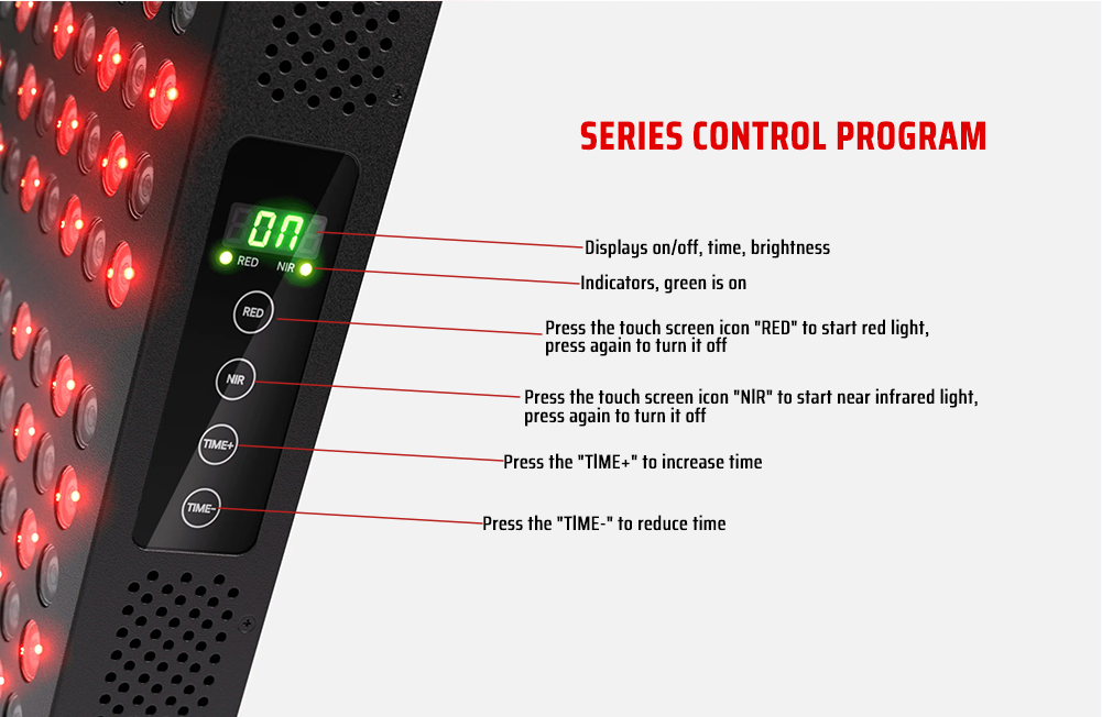 Режим пульса 300 шт. светодиодный инфракрасный светильник для всего тела, панель для светотерапии красным светом для лица