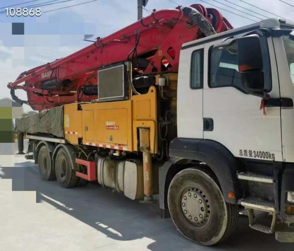 Second Hand Shacman Sitrak Chassis Concrete Pump Truck 49m With Less Working Hours