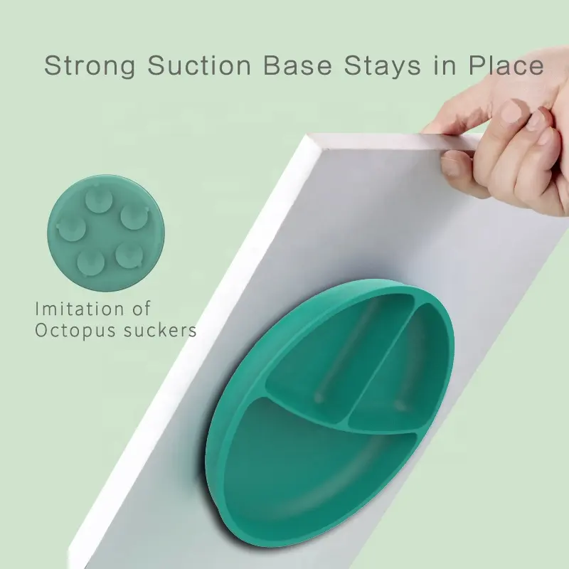 Anti Slip Silicone Baby Infant Feeding Dishes Customize Baby Feeding Infant Suction Plate