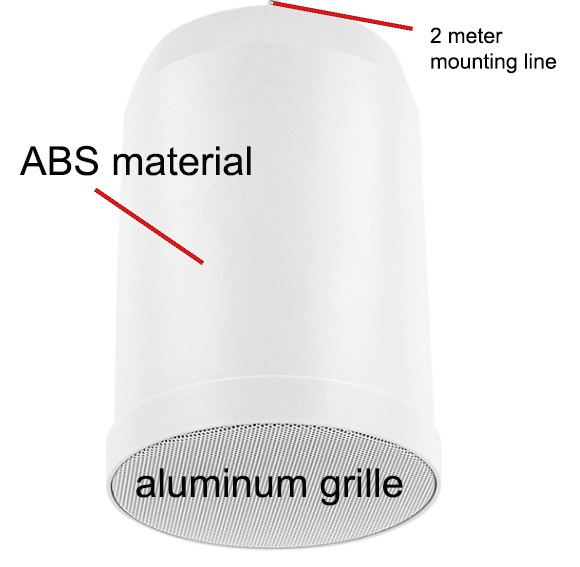 IP55 Full Range Hanging Speaker 5 Inch Commercial Pendant Speakers 2m Line
