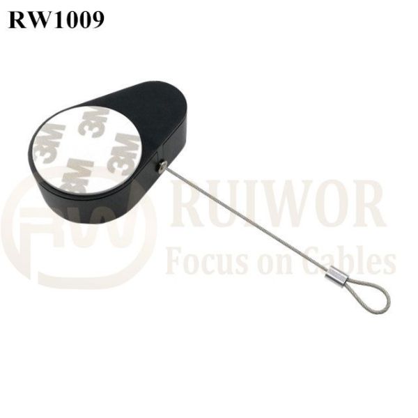 RW1009 Drop-Shaped Retractable Security Tether Plus Size Customizable Fixed Loop End For Store Security