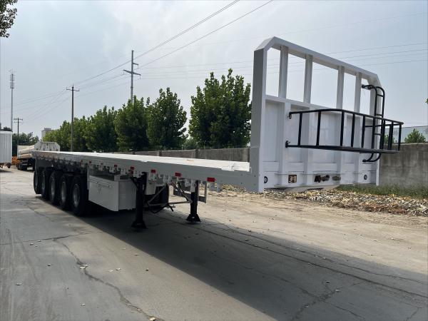 CIMC high quality steel China factory price 3/ 4 /5 Axle 48-60 Ton Warehouse Railing/Flatbed for Sale Flatbed Semi Trailer