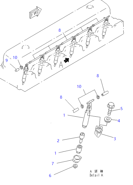 6222-13-3300 6222133300 Nozzle Holder Excavator Engine Parts For KOMATSU SAA6D108E