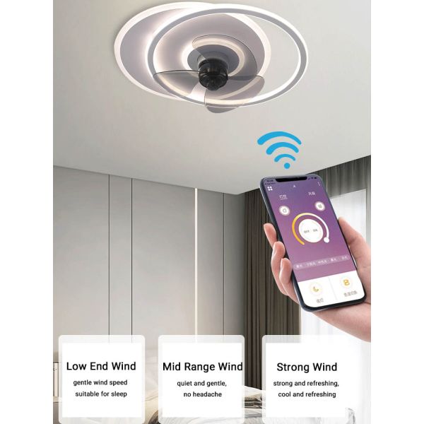 Multi-Functional LED Ceiling Fan Light for Bedroom Dining Room and Study Flicker-Free