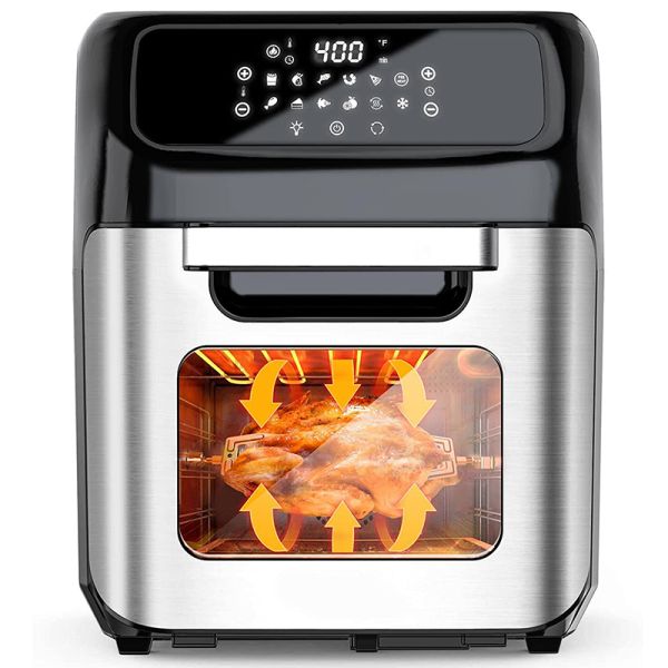 Libre de aceite 8L 1800W de acero inoxidable digital para uso doméstico pantalla táctil freidora de aire con vapor inteligente