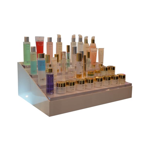 Fashion 4 Tier Perfume Display Rack Cream Holder Acrylic Cosmetics Stand