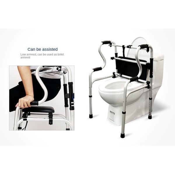 Leather Waterproof Rollator Walker with Folding Seat Class I Instrument Classification