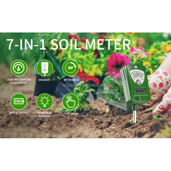 7 In 1 Digital Soil Analyzer With LCD Display For Accurate Garden Light Moisture PH Monitoring