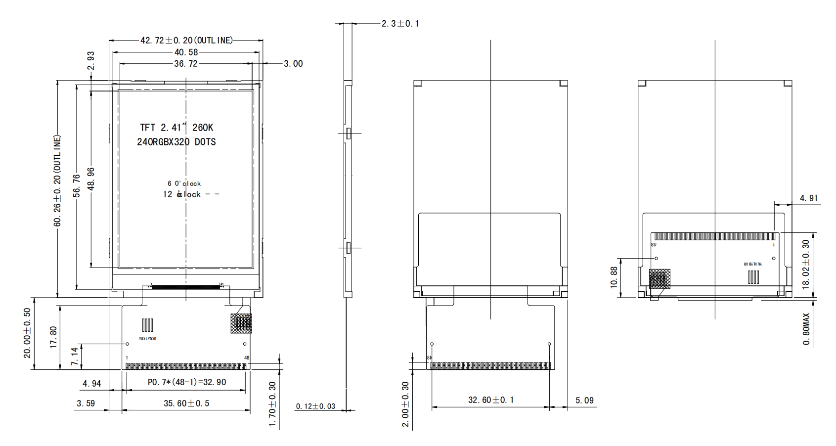 2.4-inch TFT LCD Module with Flexible Interface | 240x320 IPS/Parallel/RGB | ILI9341 Driver | Industrial Display
