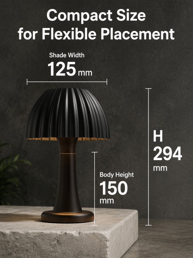 Outdoor LED Bollard Light 12W IP65 Mushroom Garden Pillar Lamp 3000K for Patio Pathway
