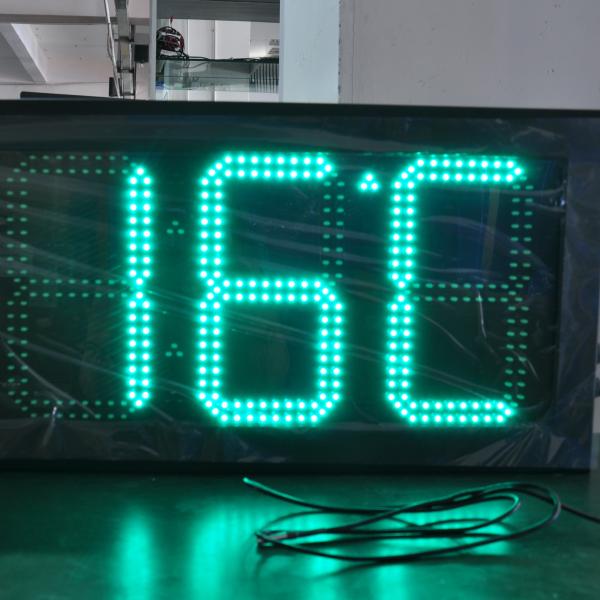 12 polegadas de brilho exterior LED tempo e temperatura quadro vermelho