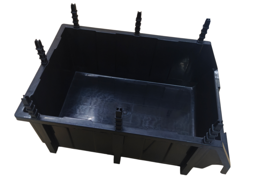 ESD Anti Static Parts Bin Black Plastic Storage Box 515×345×185mm for Electronic Components