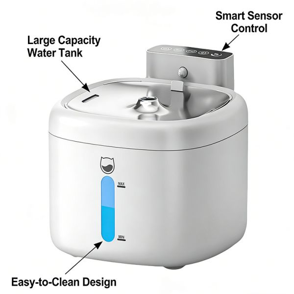 Pet Water Fountain Automatic Quiet Filtered BPA-Free Dispenser, Bulk Wholesale OEM For Multi Pet Use