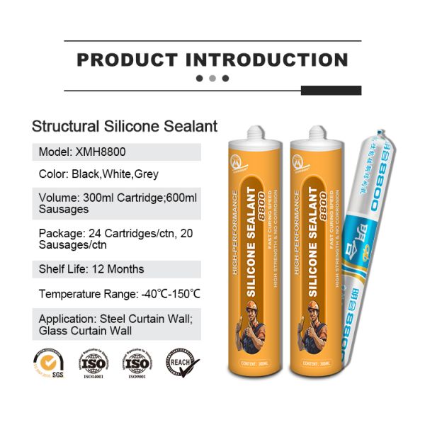 Woodworking Bonding Strength MH8800 Silicone Sealant for temperature-resistant Heat-loaded Elastic Sealing and Bonding