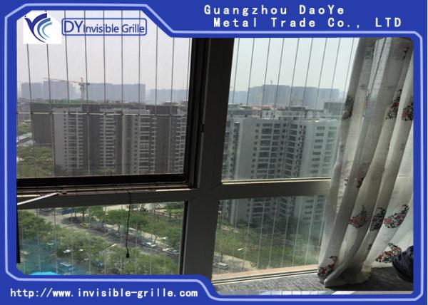 Aluminum Frames Stainless Steel Nylon Coated Cable 3.0mm Provides Window Invisible Grille