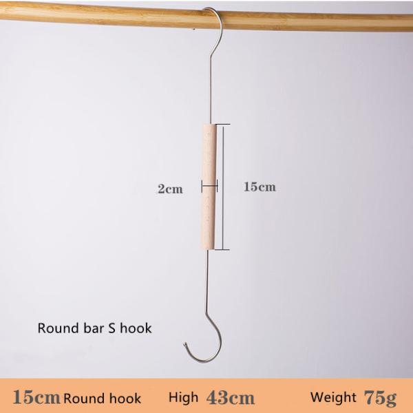 Beech S Hook Coat Rack Hanger 10CM 15CM For Scarf Clothes Trouser
