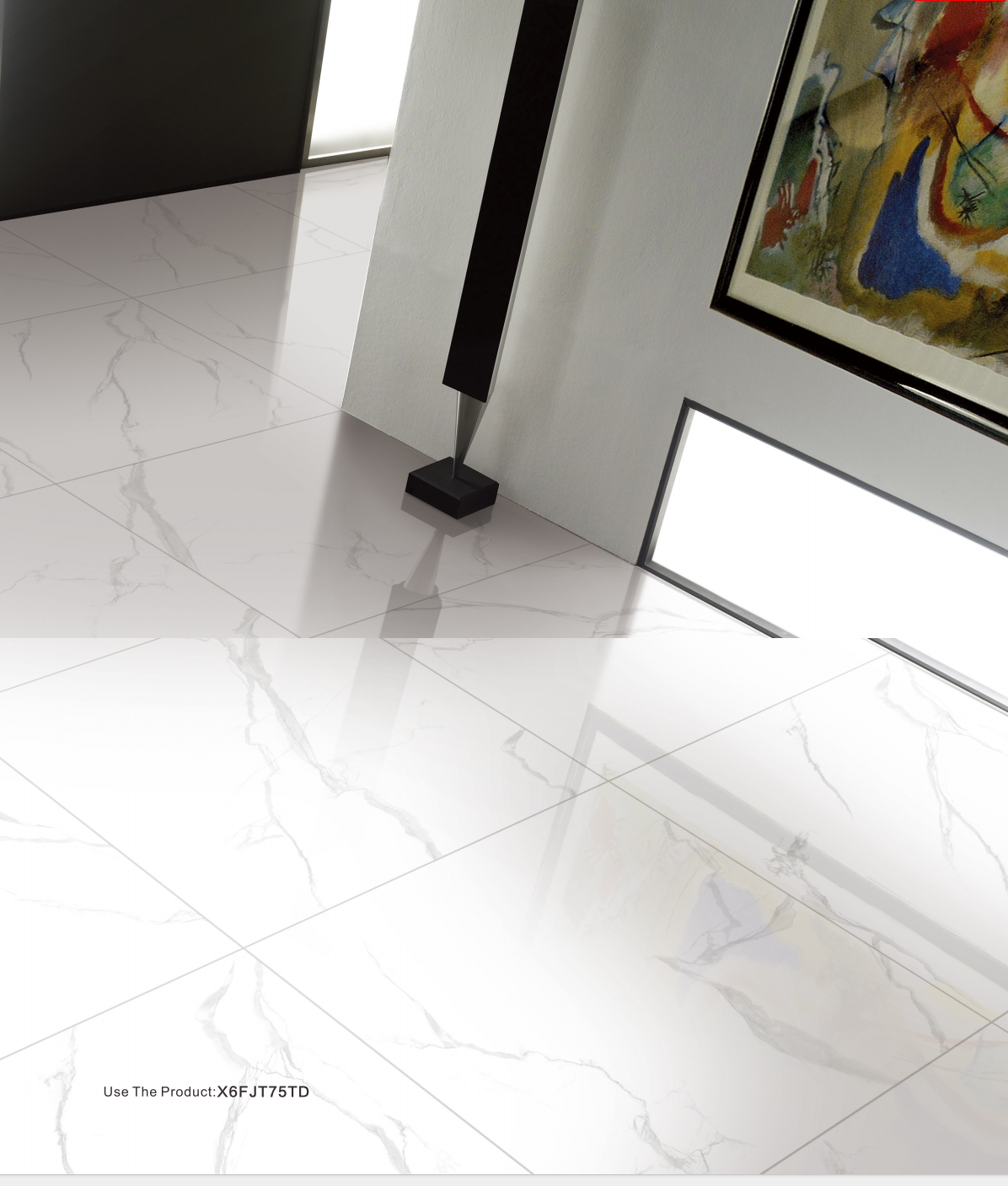 Rectified Edge Glazed Porcelain Tile with Polished Surface and PEI Rating 4