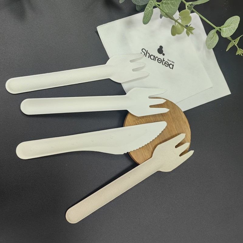 Biodegradable Compostable столовый прибор вилки ножа бумажной пульпы для паковать