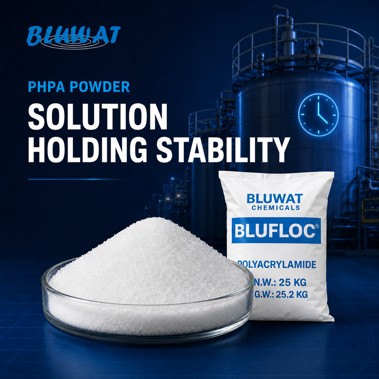 PHPA Powder Solution Stability and One-Week Holding Guidance