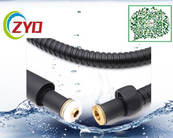 Black Color Painting Toilet Bathroom Shower Hose With Wall Bracket And 1/2-3/4 Converted Screw