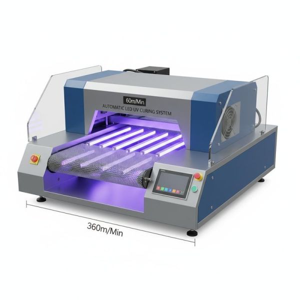 60m/Min Automatic Led UV Curing Machine 360mm Conveyor Mesh Width