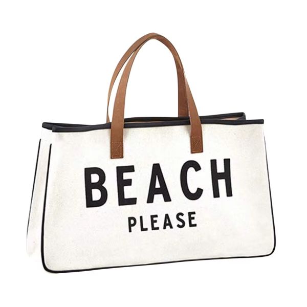 Reusable Canvas Grocery Shopping Tote Bag in Organic Cotton Material with Letter Print