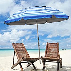 Portable Beach Umbrella With Sand Anchor, Tilt Pole, Carry Bag, Air Vent, Heavy Duty Wind Portable