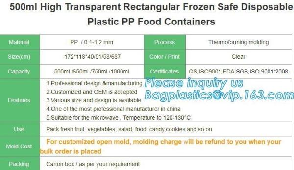 Airtight Plastic Storage Food Freshness Preservation Container Disposable plastic storage box,bpa free stackable take aw