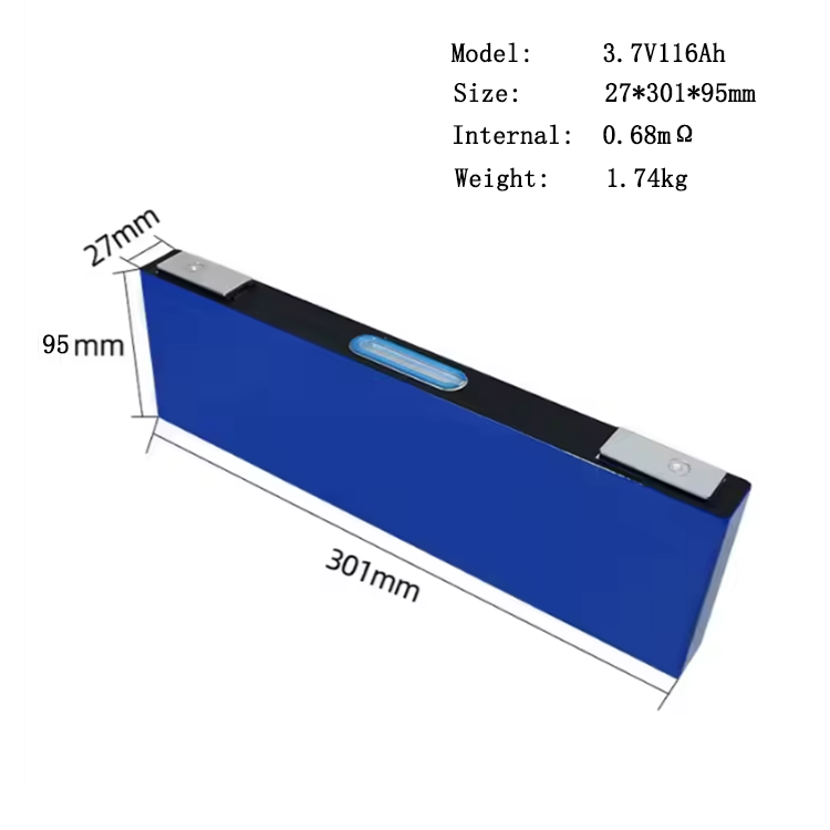 5000Cycle Prismatic Ncm Rechargeable Ternary Lithium Ion Cell 3.7v 116ah Lipo Battery for Electric Auto Battery