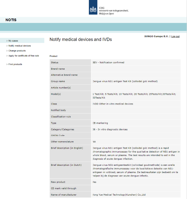 CE Virus NS1 Dengue Fever Rapid Test Kits 99.5% 15-20 Minutes Наборы теста тропической лихорадки вируса NS1 CE быстрые 99,5% 15-20 минуты