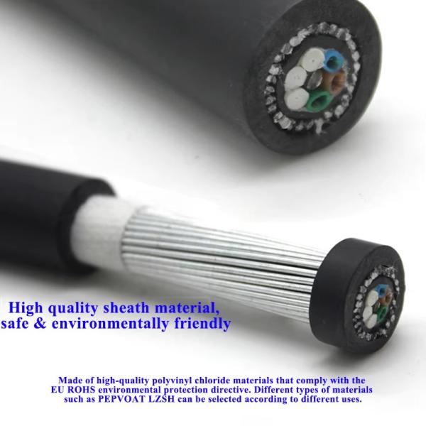GYTA33 G652D Direct Bury Fiber Optic Cable 12 24 48 72 96 144 288 Core Anti Rodent Armoured
