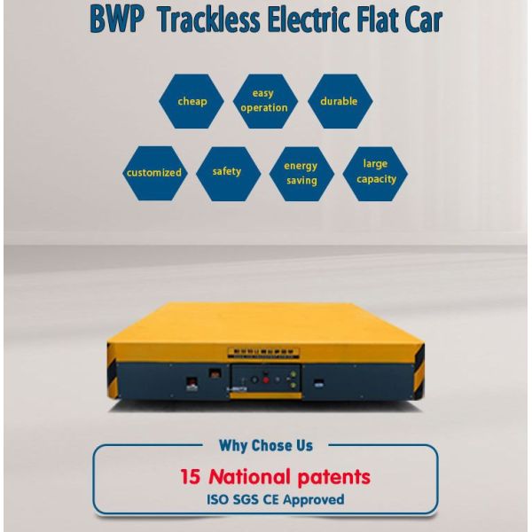 Automated Guided Vehicle Heavy Load Transport Platform Operating on Floor Mounted Rails for Manufacturing and Industrial