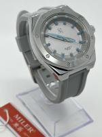 Reloj de silicona con brazaletes fluorescentes con hebilla azul