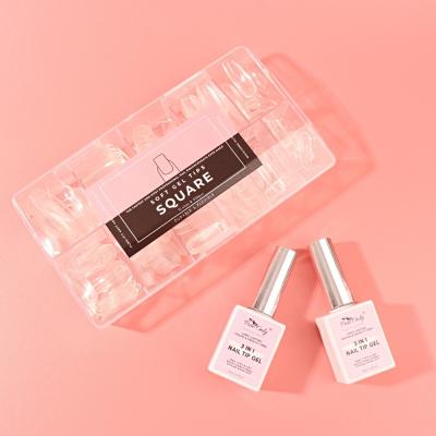 False Nails Decoration Glue Long Lasting Uv Led Gel X Full Cover Nail Tips Gel Professional 3 in 1 Nail Glue Gel for Acrylic Nails