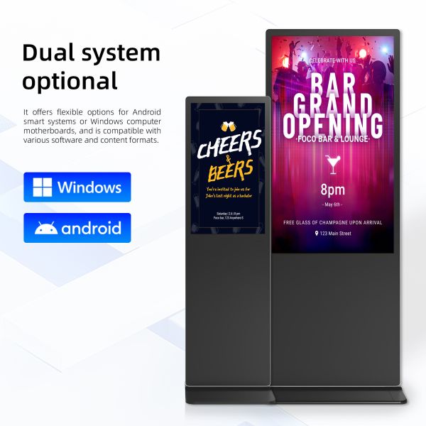 65 Inch IR Touch LCD Interactive Touch Screen Digital Signage Floor Standing Android 11