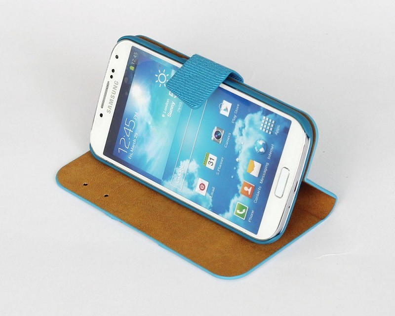 White PU Leather Wallet Case For Samsung Galaxy S4 With Sleep Fuction
