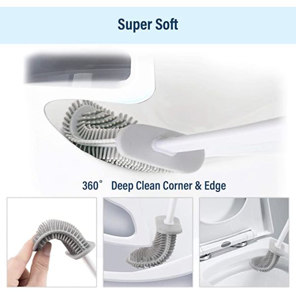 Гибкий туалет силикона 100*390 чистит плоские глубокие очищая 34cm щеткой длиной