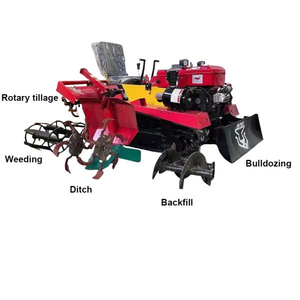 Agricultural Farm Machinery Crawler Tiller Rotary Lawn Tractor with and Disel Engine Type
