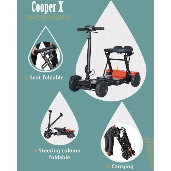24v Mobility Walking Aids 12ah 4 Wheel Mobility Scooter For Elderly