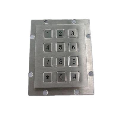 Access Control IP65 Waterproof Stainless Steel Function Keypad 12 Keys Numeric