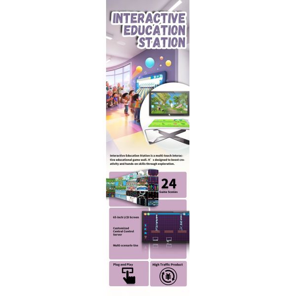 Interactive Education Screen For Kids Multi Touch Game Wall Learning Station