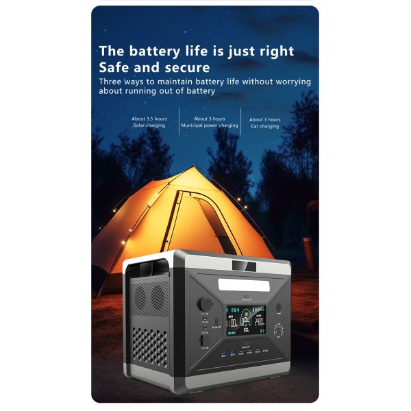 MPPT 2400W solar energy generator Camping Power Supply For Camping And Emergency Backup