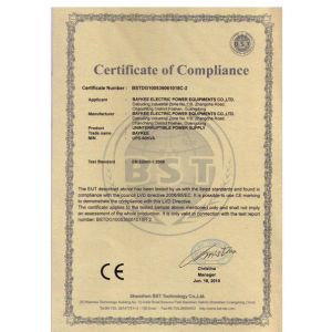 Baykee Electric Power Equipments Co., Ltd Certifications