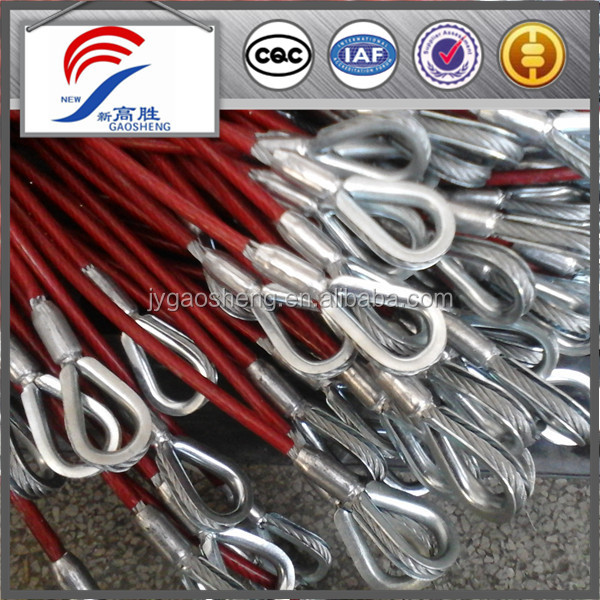 Cable de eslinga de anclaje de protección contra caídas de acero con alto contenido de carbono galvanizado