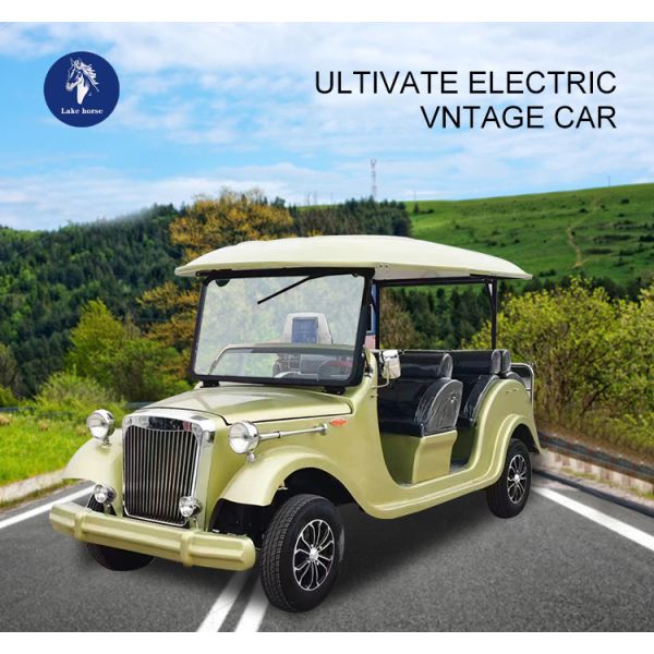 Maximum Speed ≤30Km/h Electric Vintage Golf Cart with Retro Style and Li-ion Battery