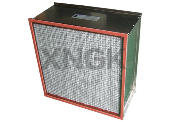 Single / Double Flange Type Oven Fan Filter , Metal Mesh H12 Hepa Filter Box Type