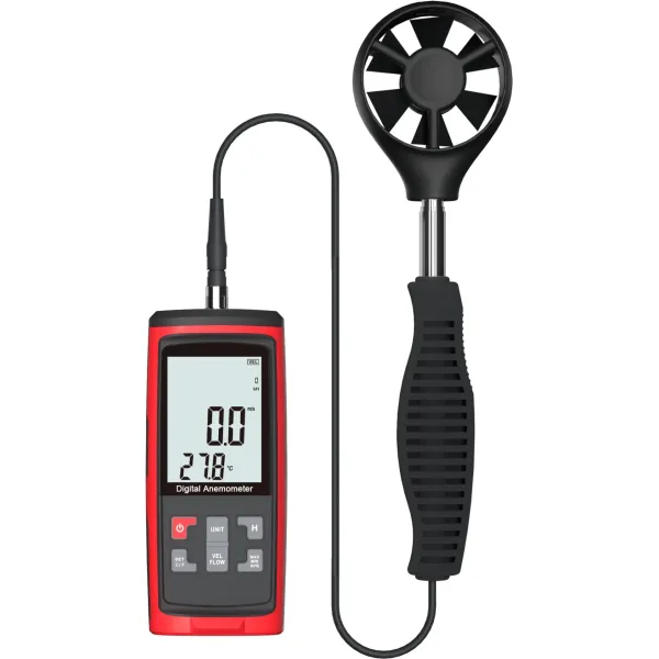 GT8915 Digital Wind Measurement Anemometer With Retractable Drag Rod Sensor LCD Backlight
