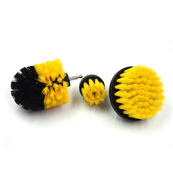 Yellow Drill Cleaning Brush 2 Inch 3.5 Inch 4 Inch , Bathroom Cleaning Brush