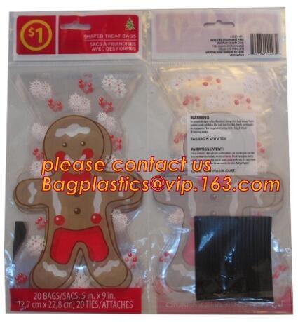 Clear Cello Bags Adhesive - 1.4 mils Thick Self Sealing OPP Plastic Bags for Bakery Cookies Christmas Halloween Party